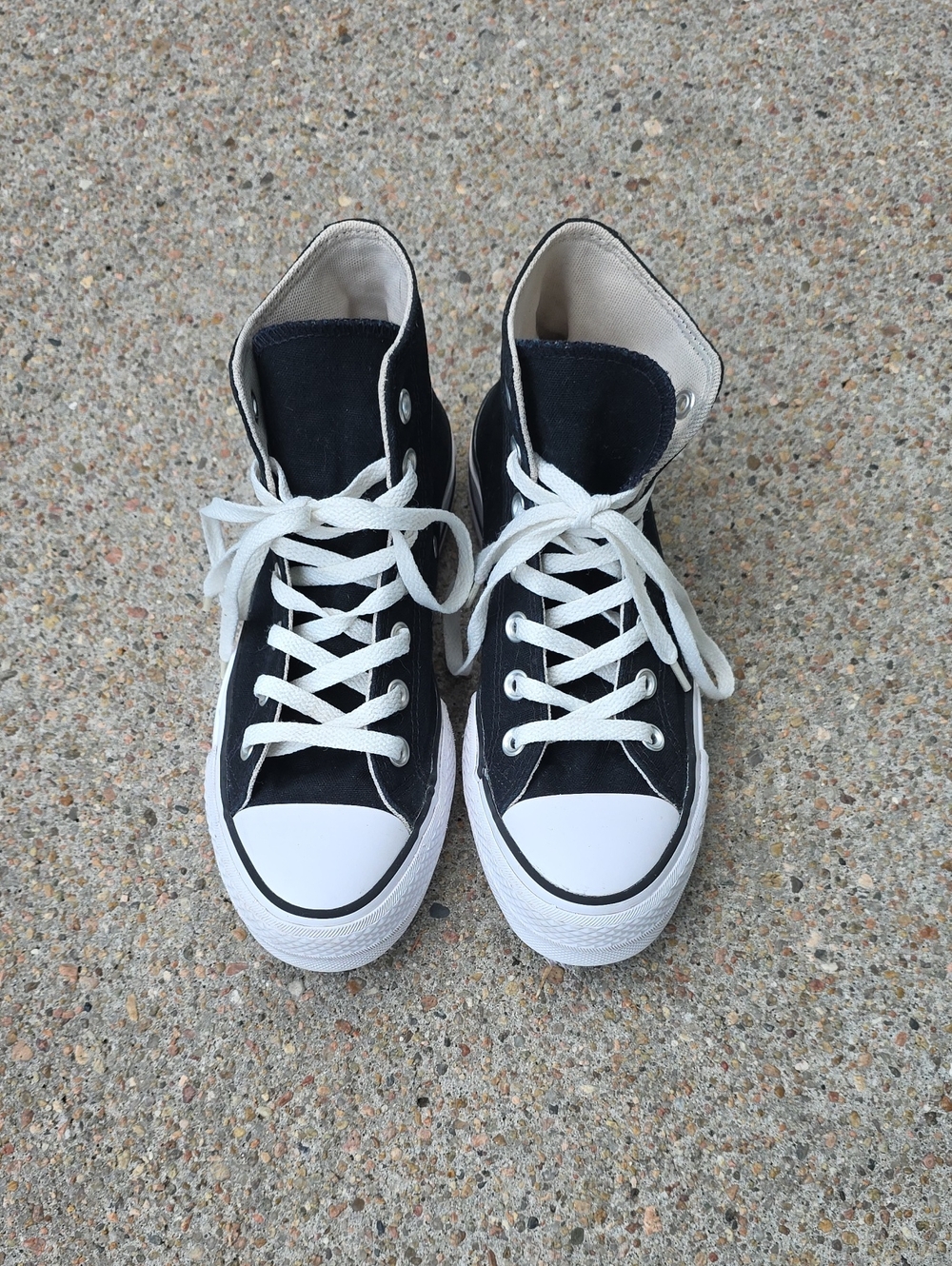 Converse Chuck Taylor All Star Black Canvas Lift Platform High Tops Size 6 - Picture 3 of 10